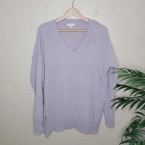 Reborn J V-neck Soft Chenille Sweater Size Medium Casual Cozy Office Work Basic